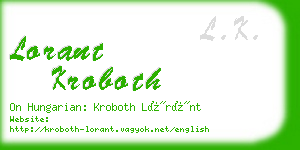 lorant kroboth business card